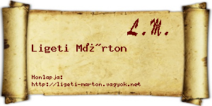 Ligeti Márton névjegykártya