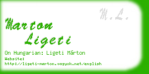 marton ligeti business card