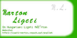 marton ligeti business card